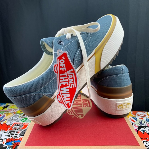 Vans Era Stacked Platform Blue Gold Womens Various Sizes - Picture 10 of 14